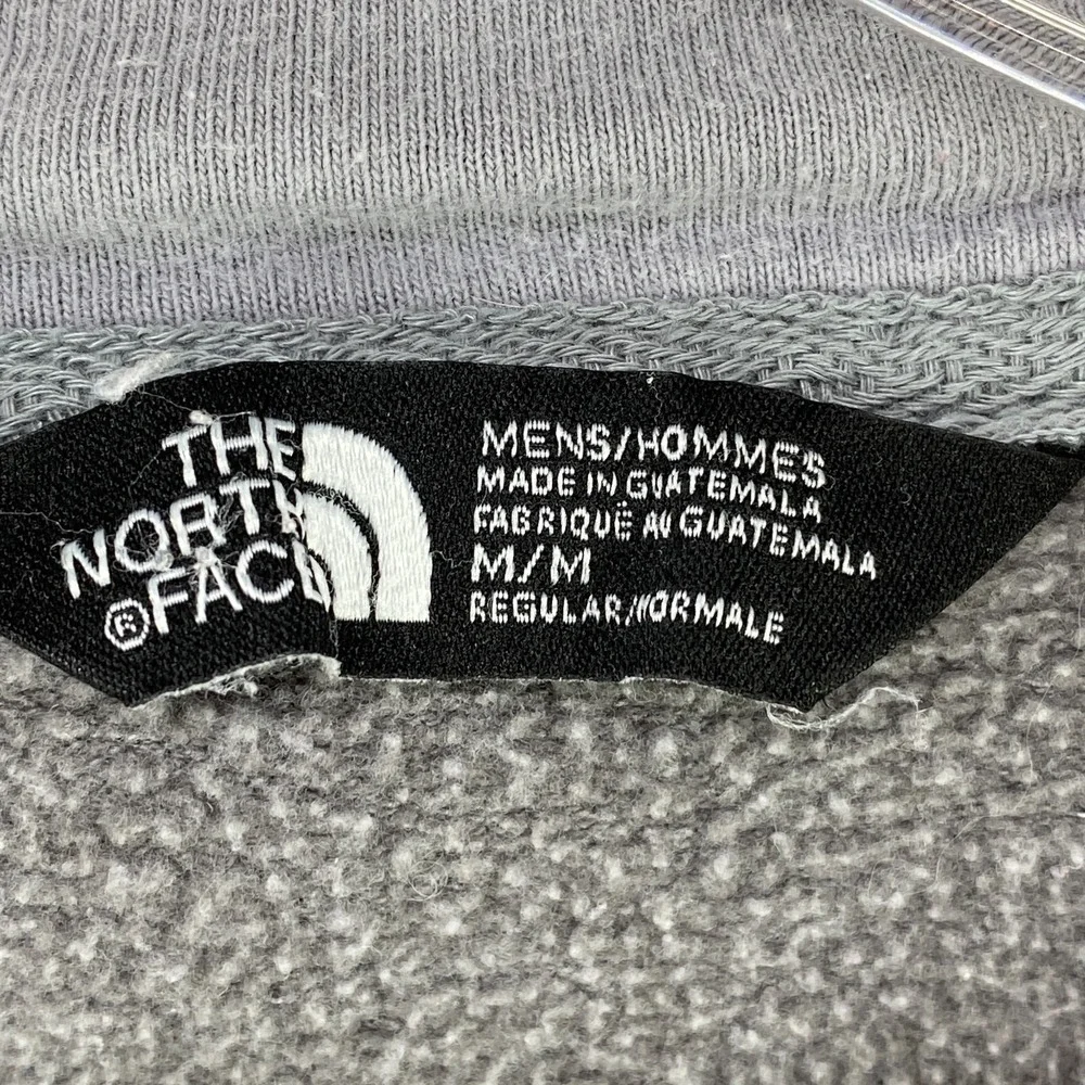 The North Face‎ Hoodie Men's Medium Gray Red Logo Kangaroo Pocket Outdoor Hiking